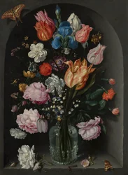 Bloemen in een glazen fles